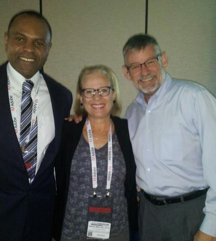 From Left: Charles McCobb (FEMA), Helena Mitchell (CACP), and Richard Ray (NENA)